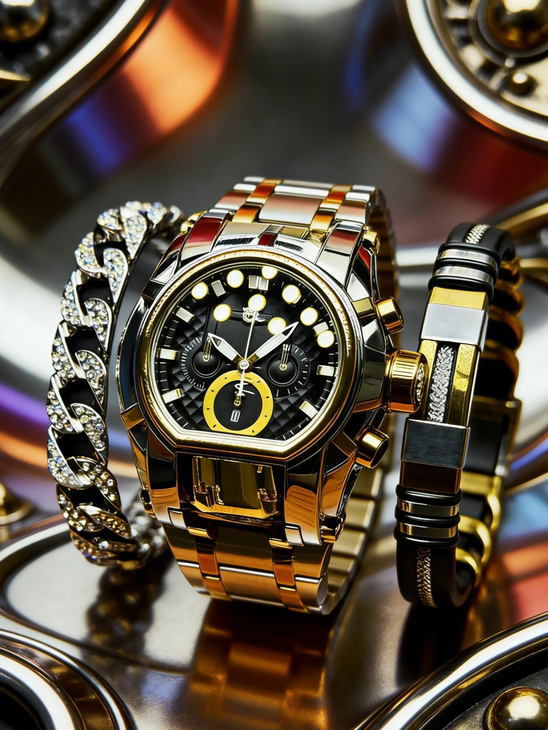 Guide Ball Punk Quirky Men's Personality Watch, Fashionable Youth Trendy Stainless Steel Luminous Waterproof Watch, Classic Hip-Hop Street Style Cool Trendy Men's Wristwatch, Trendy Gift Watch
Guide Ball Punk Quirky Men's Personality Watch, Fashionable Youth Trendy Stainless Steel Luminous Waterproof Watch, Classic Hip-Hop Street Style Cool Trendy Men's Wristwatch, Trendy Gift Watch