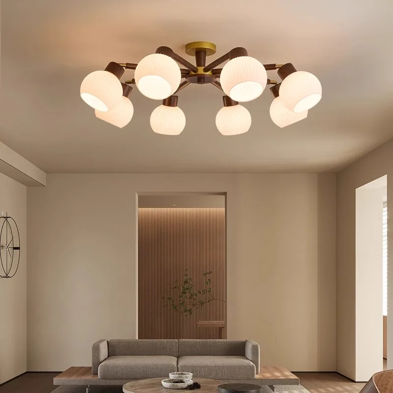 New Chinese style ceiling light walnut color modern simple and atmospheric retro Chinese bedroom restaurant pendant light
New Chinese style ceiling light walnut color modern simple and atmospheric retro Chinese bedroom restaurant pendant light
