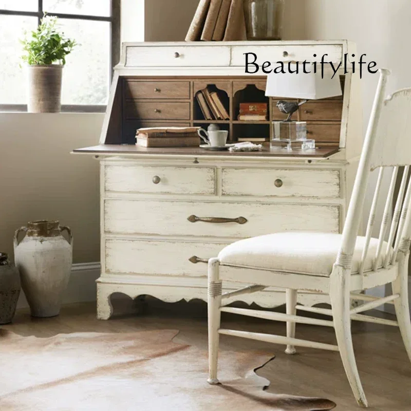 American solid wood flip small apartment bedroom multi-functional dresser French old bedside storage
American solid wood flip small apartment bedroom multi-functional dresser French old bedside storage