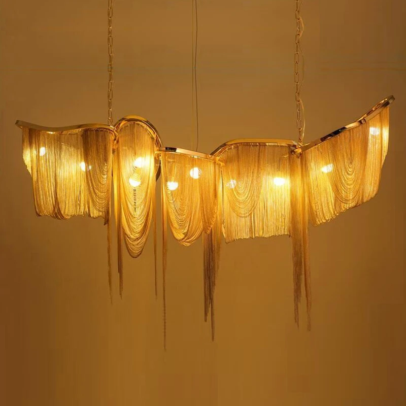 Luxury Tassel Chain LED Chanderlier Hanging Lamp Art Gold/Silver Pendant Light for Dining Living Room Hall Lobby Lustre Lampara
Luxury Tassel Chain LED Chanderlier Hanging Lamp Art Gold/Silver Pendant Light for Dining Living Room Hall Lobby Lustre Lampara