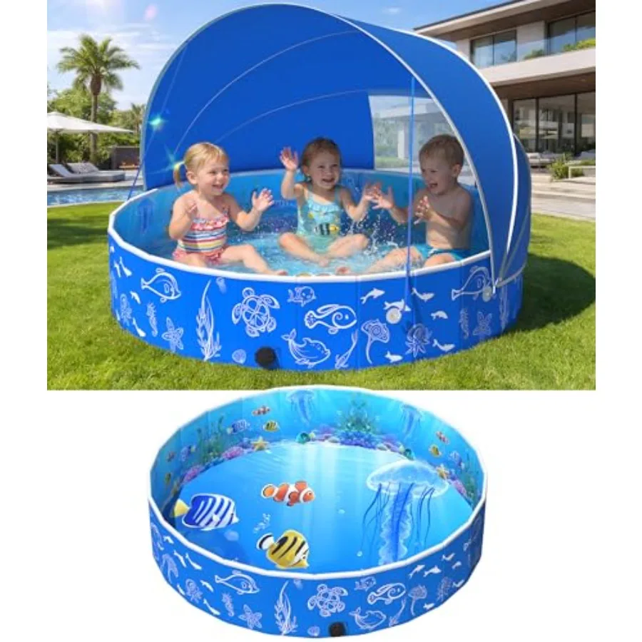 Kiddie Pool with Canopy, 51in Foldable Toddler Pool, Pop Up Baby Pool with Shade, UPF 50+UV Portable Swimming Pool for,Collapsi
Kiddie Pool with Canopy, 51in Foldable Toddler Pool, Pop Up Baby Pool with Shade, UPF 50+UV Portable Swimming Pool for,Collapsi