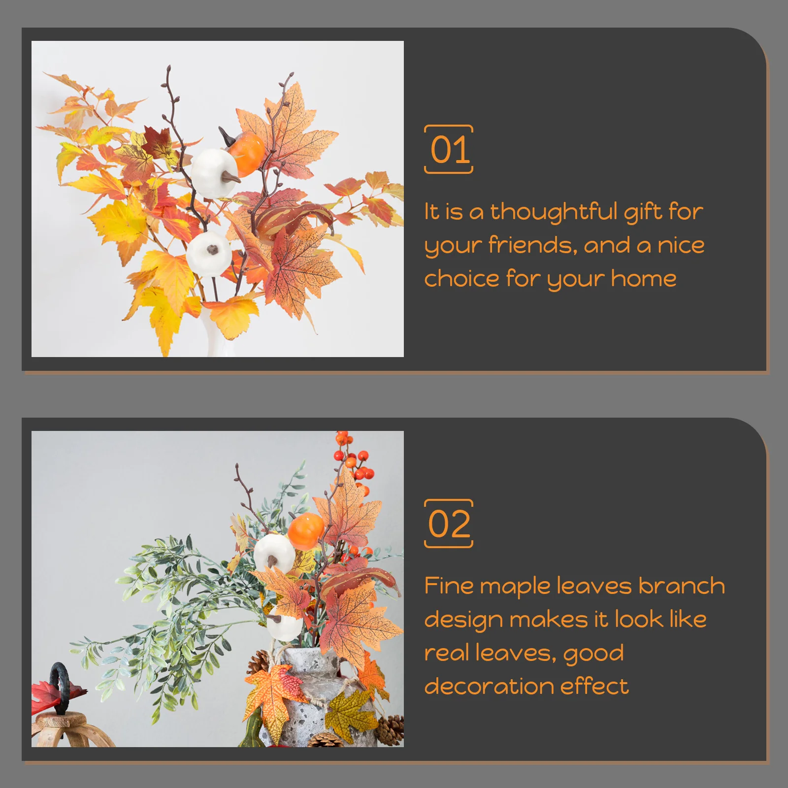2 Pcs Pumpkin Pine Leaf Decoration Fall Picks for Decorating The Flowers Artificial Plastic Harvest Floral Stems Decorations
2 Pcs Pumpkin Pine Leaf Decoration Fall Picks for Decorating The Flowers Artificial Plastic Harvest Floral Stems Decorations