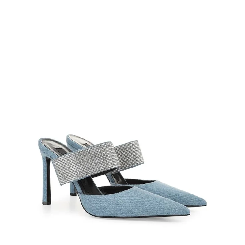 New Design Women Elegant High Heels Pointy Toe Slippers Sexy Rhinestone Stiletto Outside Slides Silk Shoes Zapatos Mujer
New Design Women Elegant High Heels Pointy Toe Slippers Sexy Rhinestone Stiletto Outside Slides Silk Shoes Zapatos Mujer