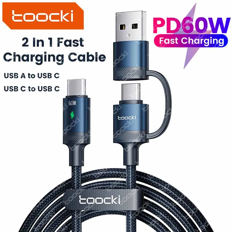 Toocki 2 in 1 USB Type C Cable For iPhone 15 Pro Max iPad Macbook PD 60W C To C Fast Charging Data Cable For Xiaomi Samsung S23
Toocki 2 in 1 USB Type C Cable For iPhone 15 Pro Max iPad Macbook PD 60W C To C Fast Charging Data Cable For Xiaomi Samsung S23