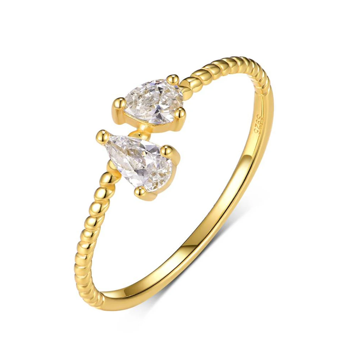 Exquisite Dual Pear Moissanite Twisted Rings 925 Sterling Sliver Women's Moissanite Diamond Rings
Exquisite Dual Pear Moissanite Twisted Rings 925 Sterling Sliver Women's Moissanite Diamond Rings
