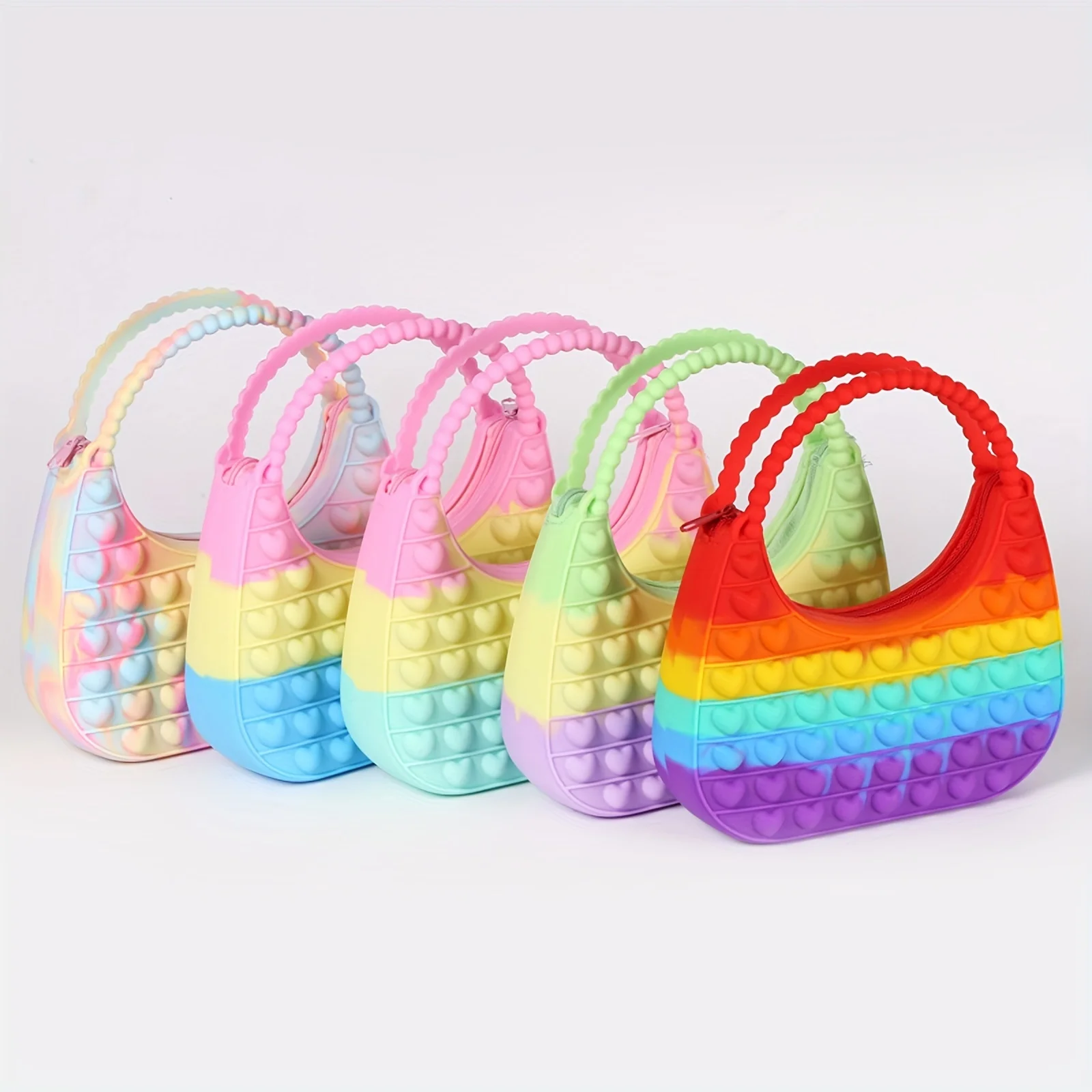 1PC Rainbow Pop It Fidget Handbag Silicone Push Bubble Sensory Toy Crossbody Bag for Kids Girls Stress Relief
1PC Rainbow Pop It Fidget Handbag Silicone Push Bubble Sensory Toy Crossbody Bag for Kids Girls Stress Relief
