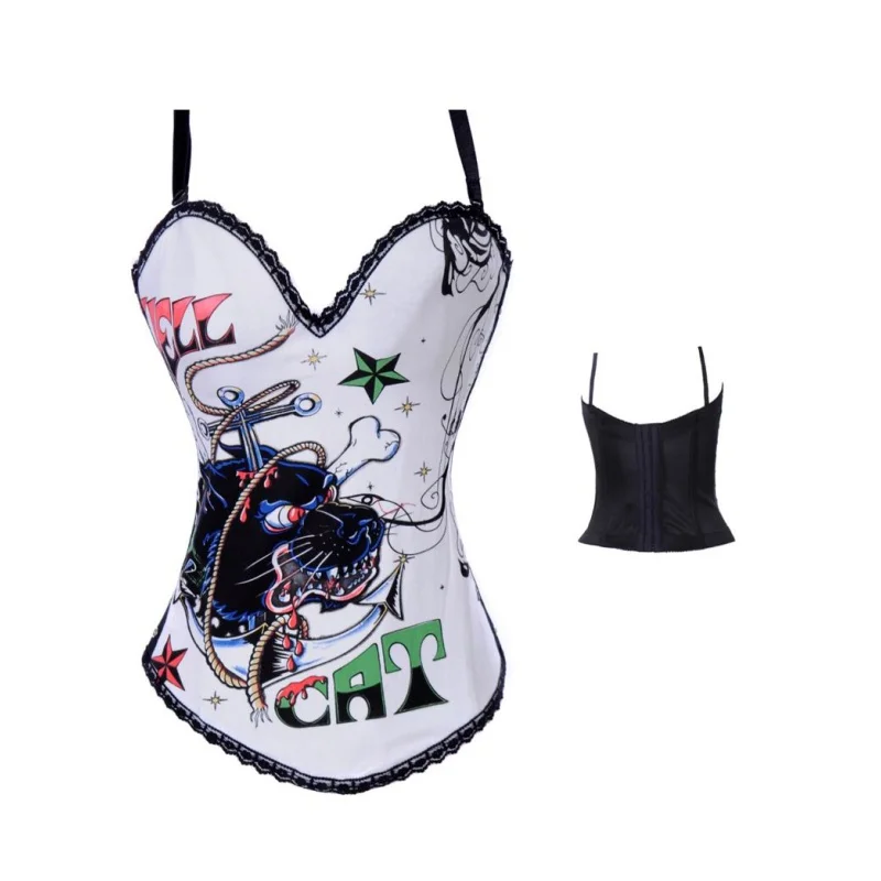 new design sexy cool corset top White Corset With Wild Dog Decoration Frontward Women Corset Top
new design sexy cool corset top White Corset With Wild Dog Decoration Frontward Women Corset Top