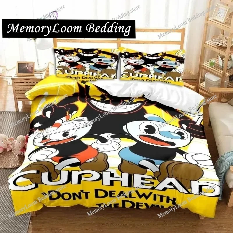 Cuphead and Mugman Game Gamer Bedding Set Single Twin Full Queen King Size Bed Set Adult Kid Bedroom Bedding Gift
Cuphead and Mugman Game Gamer Bedding Set Single Twin Full Queen King Size Bed Set Adult Kid Bedroom Bedding Gift