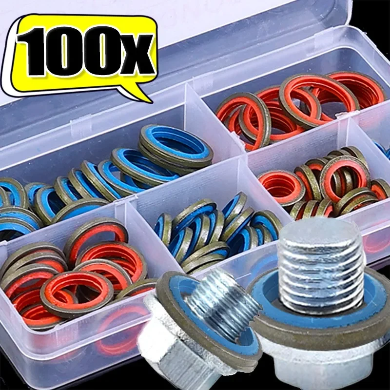 Sealing Gasket Set Oil Drain Combined Washer Seal Sets Washer Assort Kit Rubber Oil Pipe Seal Gasket M6/M8/M10/M14/M16 Hardware
Sealing Gasket Set Oil Drain Combined Washer Seal Sets Washer Assort Kit Rubber Oil Pipe Seal Gasket M6/M8/M10/M14/M16 Hardware
