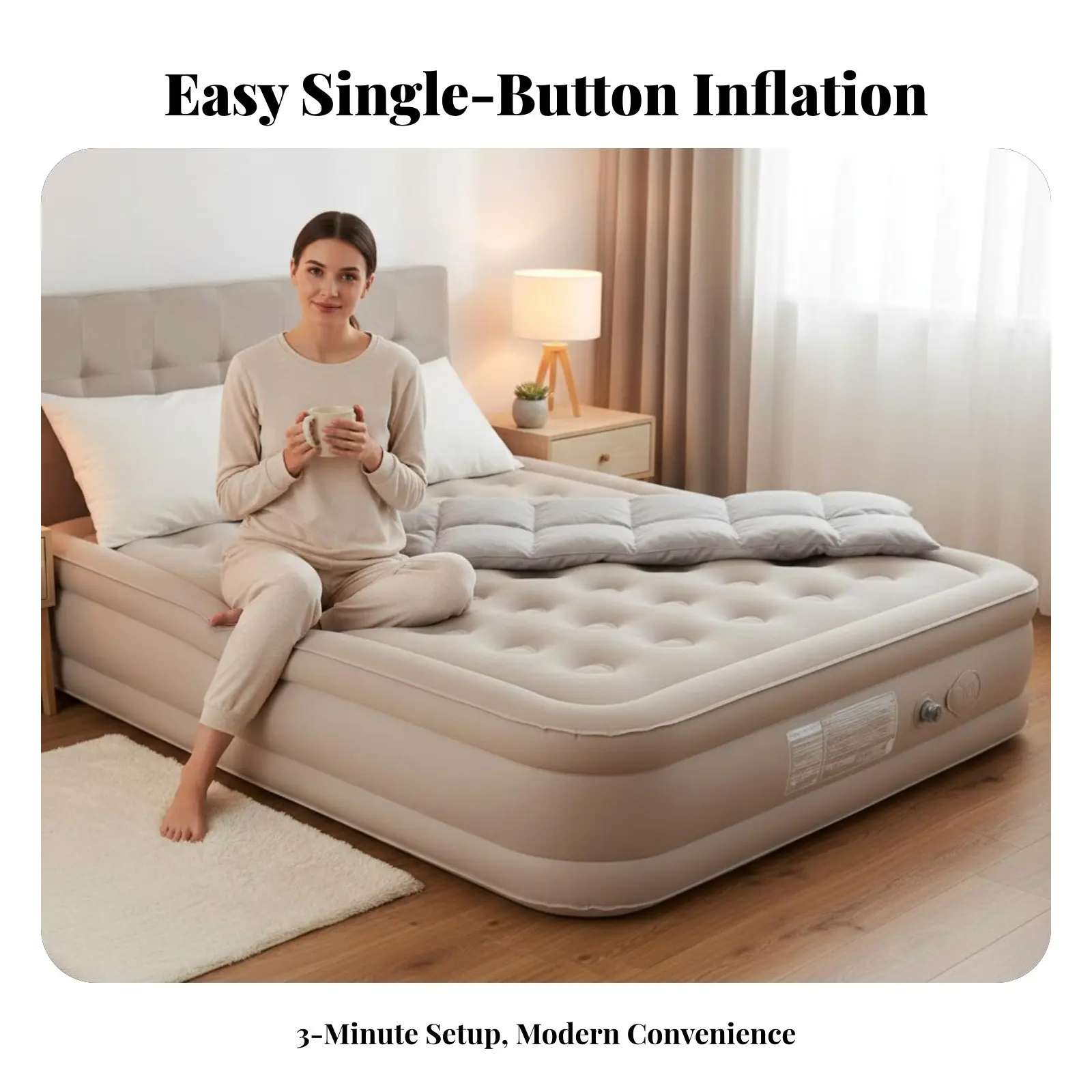 Automatic Inflatable Mattress, Air Bed with Built-in Pump, Portable, Outdoor, Camping, Tent, Home, Comfortable
Automatic Inflatable Mattress, Air Bed with Built-in Pump, Portable, Outdoor, Camping, Tent, Home, Comfortable