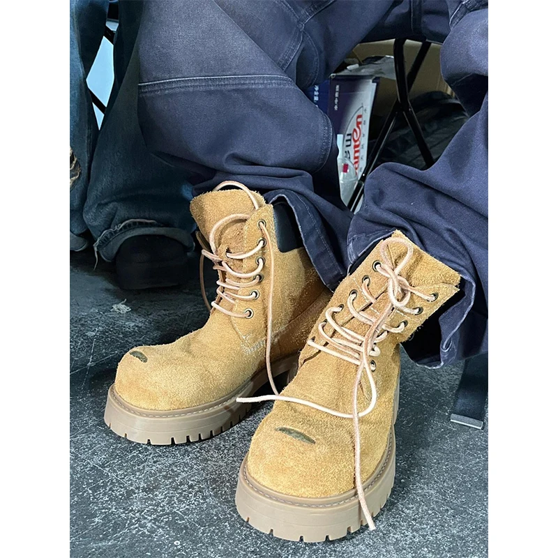 Couple's Outdoor High-Top Casual Boots Men's Women's Trendy Thick Bottom Heightening British Style Big Head Work Boots
Couple's Outdoor High-Top Casual Boots Men's Women's Trendy Thick Bottom Heightening British Style Big Head Work Boots