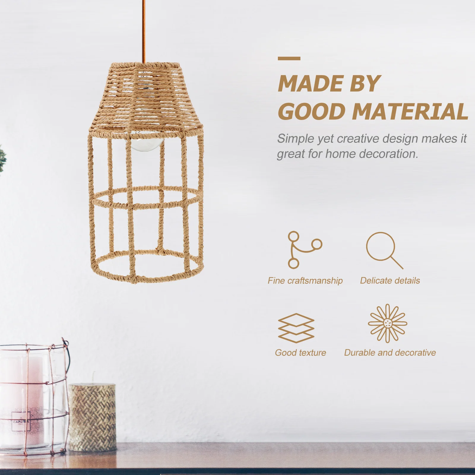 Exquisite Woven Lampshade Ceiling Lights Cover Retro Style for Living Room Kitchen Hotel Bar Warm Atmosphere Decoration
Exquisite Woven Lampshade Ceiling Lights Cover Retro Style for Living Room Kitchen Hotel Bar Warm Atmosphere Decoration