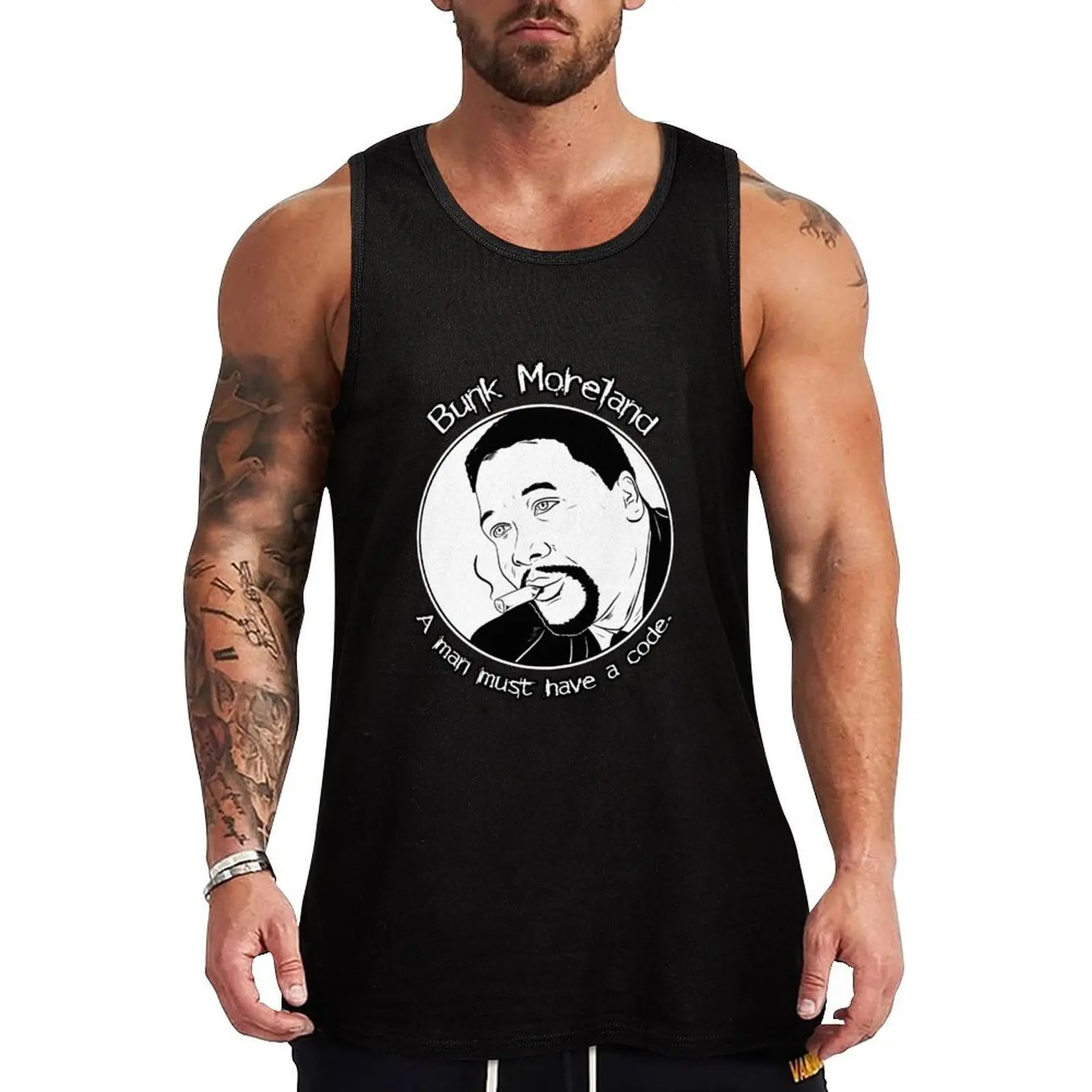 Bunk Moreland - The Wire Tank Top Modern Print Tank Top Contemporary Graphic Shirt
Bunk Moreland - The Wire Tank Top Modern Print Tank Top Contemporary Graphic Shirt