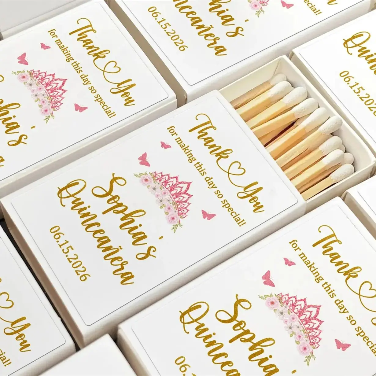 Birthday Favors Matchboxes/Quinceanera Party Favor/16th Birthday Favor/Mis Quince Matchbook Art/Sweet 16 Birthday Decor/Favor
Birthday Favors Matchboxes/Quinceanera Party Favor/16th Birthday Favor/Mis Quince Matchbook Art/Sweet 16 Birthday Decor/Favor