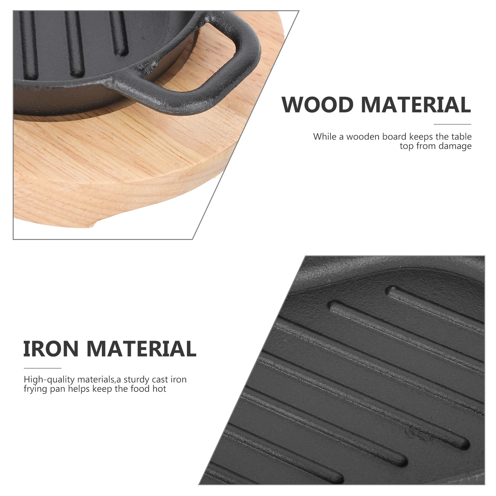 1Set Cast Iron Steak Plate Non Stick Grill Pan Teppanyaki Steak Grill Dish Grilled Fish Barbecue Tray Heat Resistant Wooden Base
1Set Cast Iron Steak Plate Non Stick Grill Pan Teppanyaki Steak Grill Dish Grilled Fish Barbecue Tray Heat Resistant Wooden Base