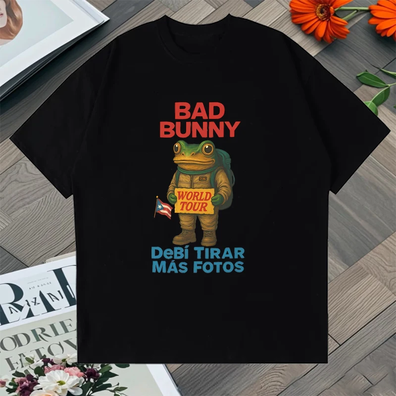 Hot sale Debi Tirar Mas Fotos World Tour Oversized t-shirt Street Hip Hop Printed Cotton Men Women short sleeve t-shirts Unisex
Hot sale Debi Tirar Mas Fotos World Tour Oversized t-shirt Street Hip Hop Printed Cotton Men Women short sleeve t-shirts Unisex