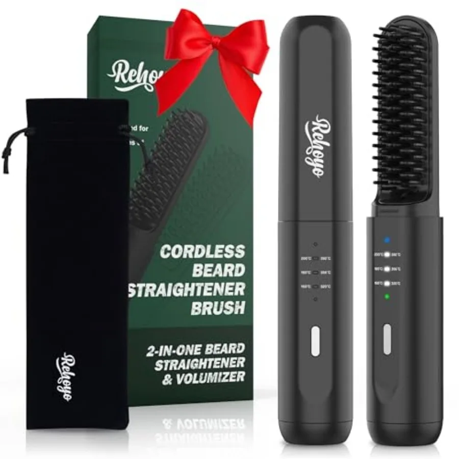 Beard Straightener for Men, Portable Cordless Heated Hair and Beard Straightening Brush with Anti-Scald and Ionic Technology, 3
Beard Straightener for Men, Portable Cordless Heated Hair and Beard Straightening Brush with Anti-Scald and Ionic Technology, 3