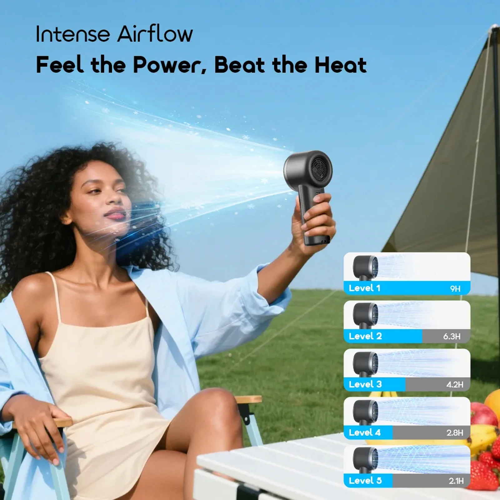 Oraimo TurboFan Air Handheld Fan Intense Airflow with High Speed Motor, Built in 3600mAh Battery, Portable Air Cooler, 5 Speeds,
Oraimo TurboFan Air Handheld Fan Intense Airflow with High Speed Motor, Built in 3600mAh Battery, Portable Air Cooler, 5 Speeds,