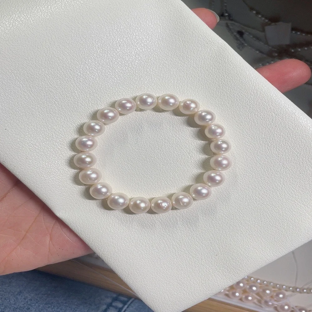 Natural Pearl Bracelet AAAA 8-9mm Japanese Round Pearl Elastic Bracelet, No Button 7.5-8inch
Natural Pearl Bracelet AAAA 8-9mm Japanese Round Pearl Elastic Bracelet, No Button 7.5-8inch