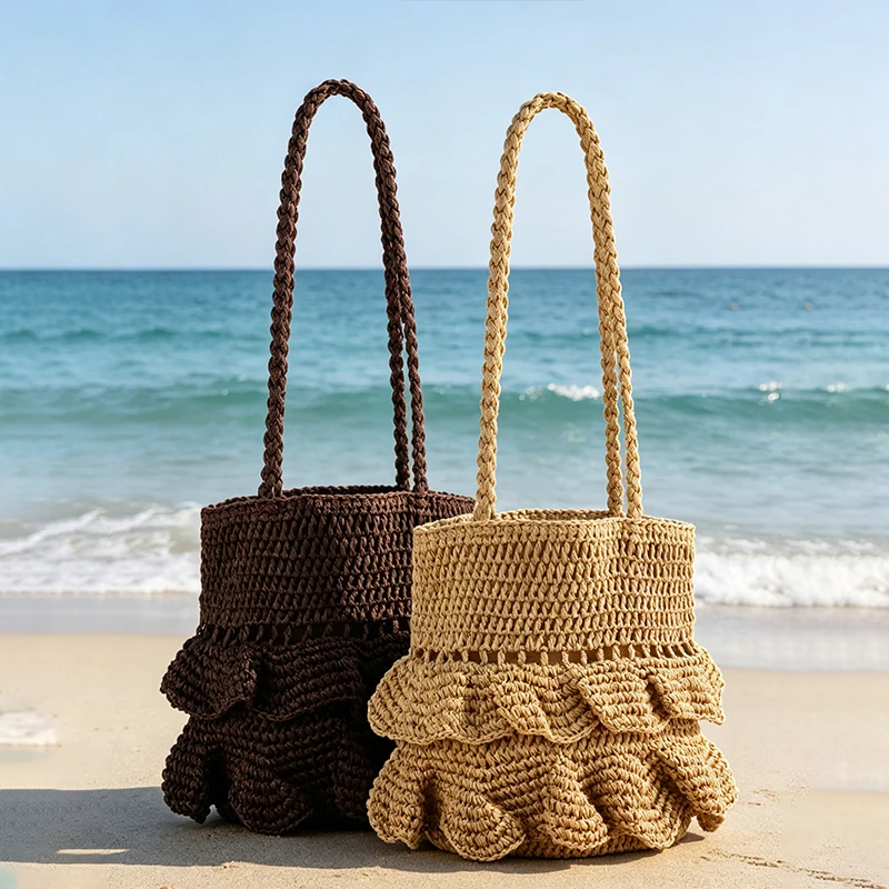 Bohemian Hollow Crochet Woven Tote Bag Unique Dress Shape Handbag Casual Daily Commute Work Beach Vacation Travel Shoulder bag
Bohemian Hollow Crochet Woven Tote Bag Unique Dress Shape Handbag Casual Daily Commute Work Beach Vacation Travel Shoulder bag
