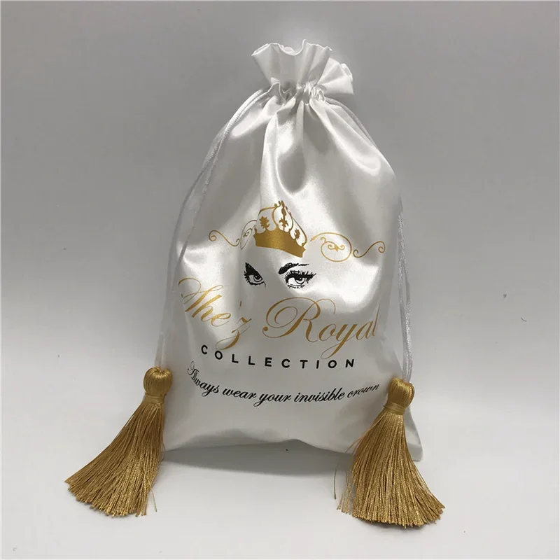 White Satin Bag Tassel Silk Pouched Smooth Cloth Bags Jewelry Hair Bundles Packaging Cosmetic/Gift/Wedding Pocket Print Logo 50p
White Satin Bag Tassel Silk Pouched Smooth Cloth Bags Jewelry Hair Bundles Packaging Cosmetic/Gift/Wedding Pocket Print Logo 50p