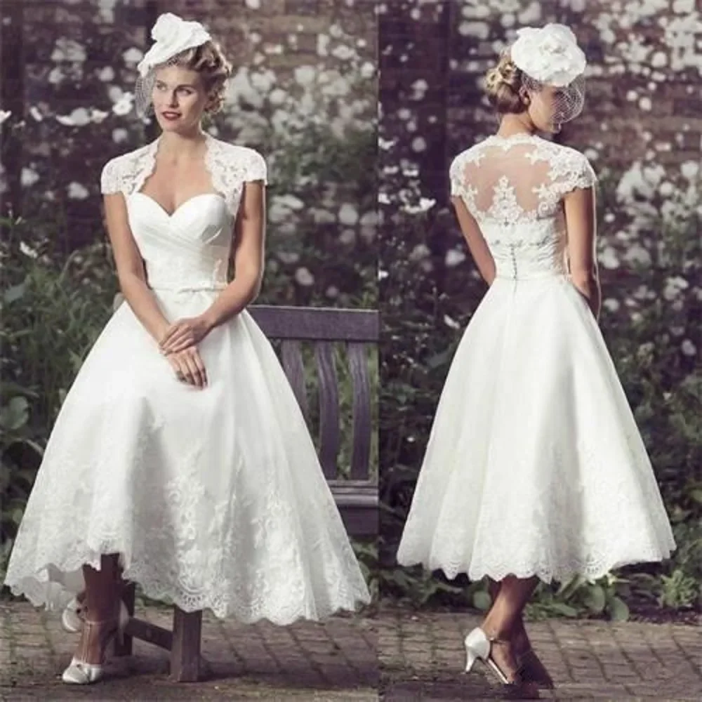 Short Wedding Dresses 2023 Tea Length Bride Dress Cap Sleeves Sweetheart Lace Robe De Mariée Vestido De Novia A-line Gowns
Short Wedding Dresses 2023 Tea Length Bride Dress Cap Sleeves Sweetheart Lace Robe De Mariée Vestido De Novia A-line Gowns