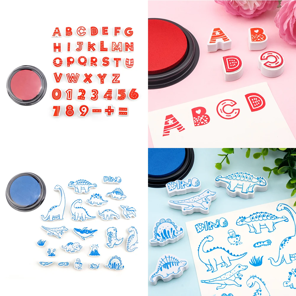 Red/Blue EVA Stamp Sets with Ink Pad Alphabets Dinosaur Stamps for DIY Scrapbooking Anniversary Holiday Paper Decor Card Making
Red/Blue EVA Stamp Sets with Ink Pad Alphabets Dinosaur Stamps for DIY Scrapbooking Anniversary Holiday Paper Decor Card Making