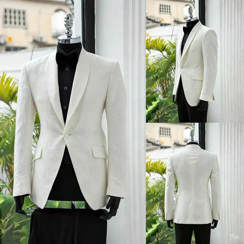 Luxury Ivory Linen Men Blazer Shawl Lapel Tailored Wedding Tuxedo Formal Party Jacket Summer Custom Made M264011
Luxury Ivory Linen Men Blazer Shawl Lapel Tailored Wedding Tuxedo Formal Party Jacket Summer Custom Made M264011