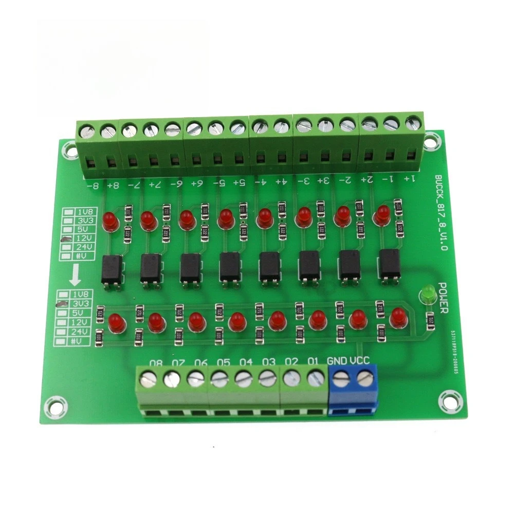 DST 1R8P N 8 Channel Optocoupler Isolation Module PLC Signal Level Voltage Converter NPN Output for Industrial Control
DST 1R8P N 8 Channel Optocoupler Isolation Module PLC Signal Level Voltage Converter NPN Output for Industrial Control