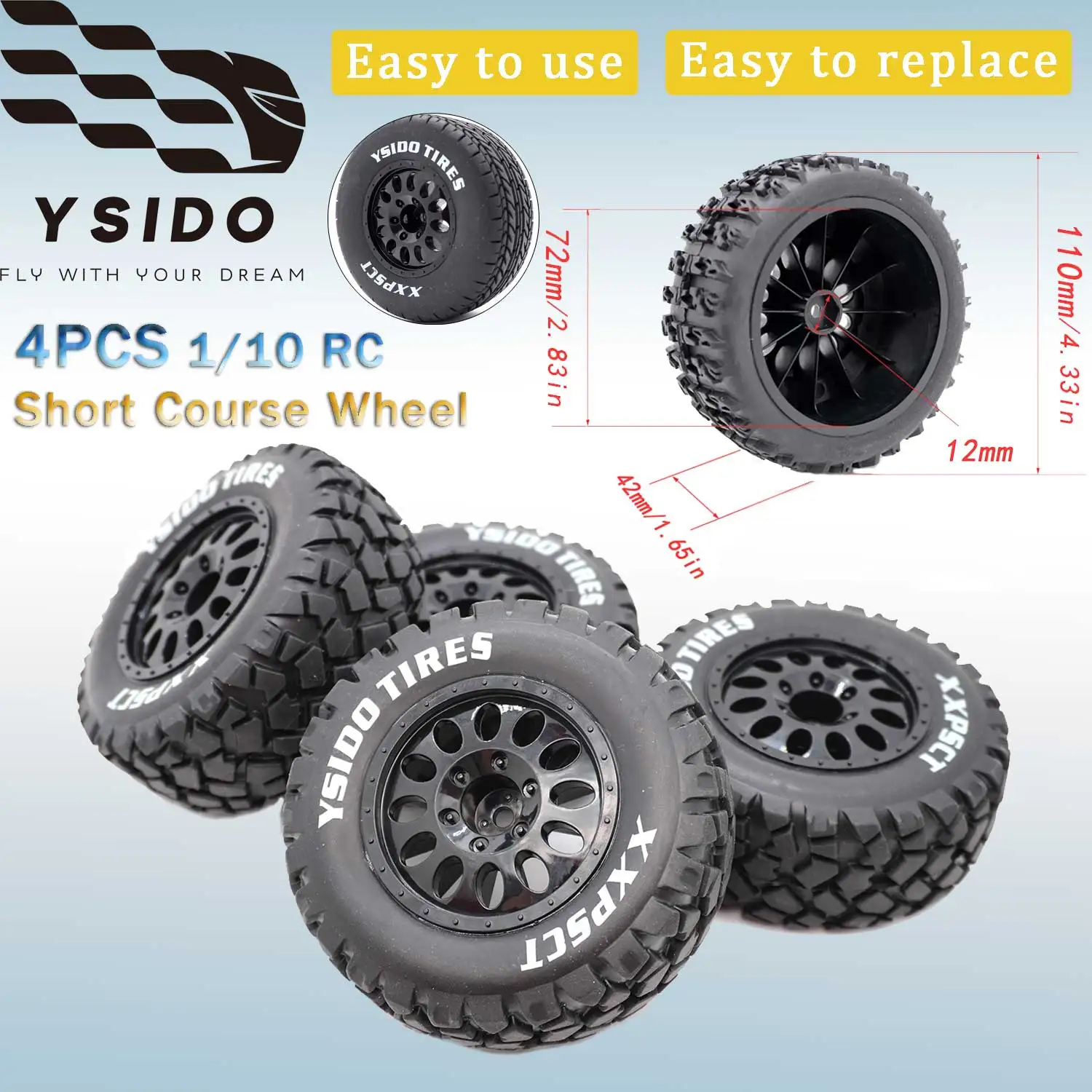1/10 Short Course Truck 110mm Front Rear Rubber Tires Wheel 12mm HEX for Senton Slash Arrma HuanQi 727 HPI RC Car Toy Tyres Part
1/10 Short Course Truck 110mm Front Rear Rubber Tires Wheel 12mm HEX for Senton Slash Arrma HuanQi 727 HPI RC Car Toy Tyres Part