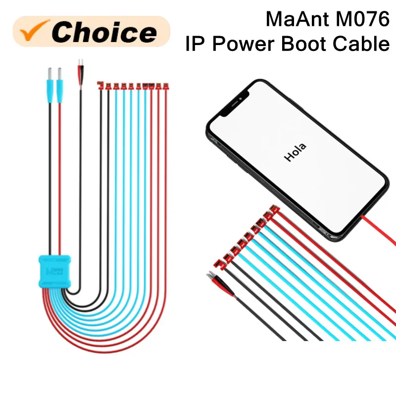 MaAnt M076 Кабель загрузки питания для IP 6-16PM Тест тока Ремонт материнской платы Активация аккумулятора Провод высокой гибкости
MaAnt M076 Кабель загрузки питания для IP 6-16PM Тест тока Ремонт материнской платы Активация аккумулятора Провод высокой гибкости
