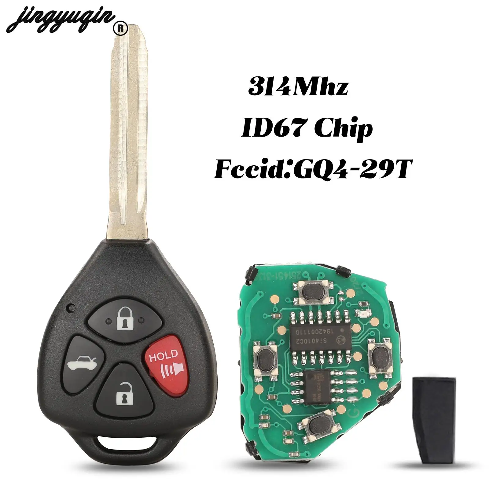 jingyuqin GQ4-29T Remote Control Car Key 314Mhz For Toyota Camry RAV4 Venza Yaris ID67/ G Chip Fob 4Button TOY43 Balde
jingyuqin GQ4-29T Remote Control Car Key 314Mhz For Toyota Camry RAV4 Venza Yaris ID67/ G Chip Fob 4Button TOY43 Balde