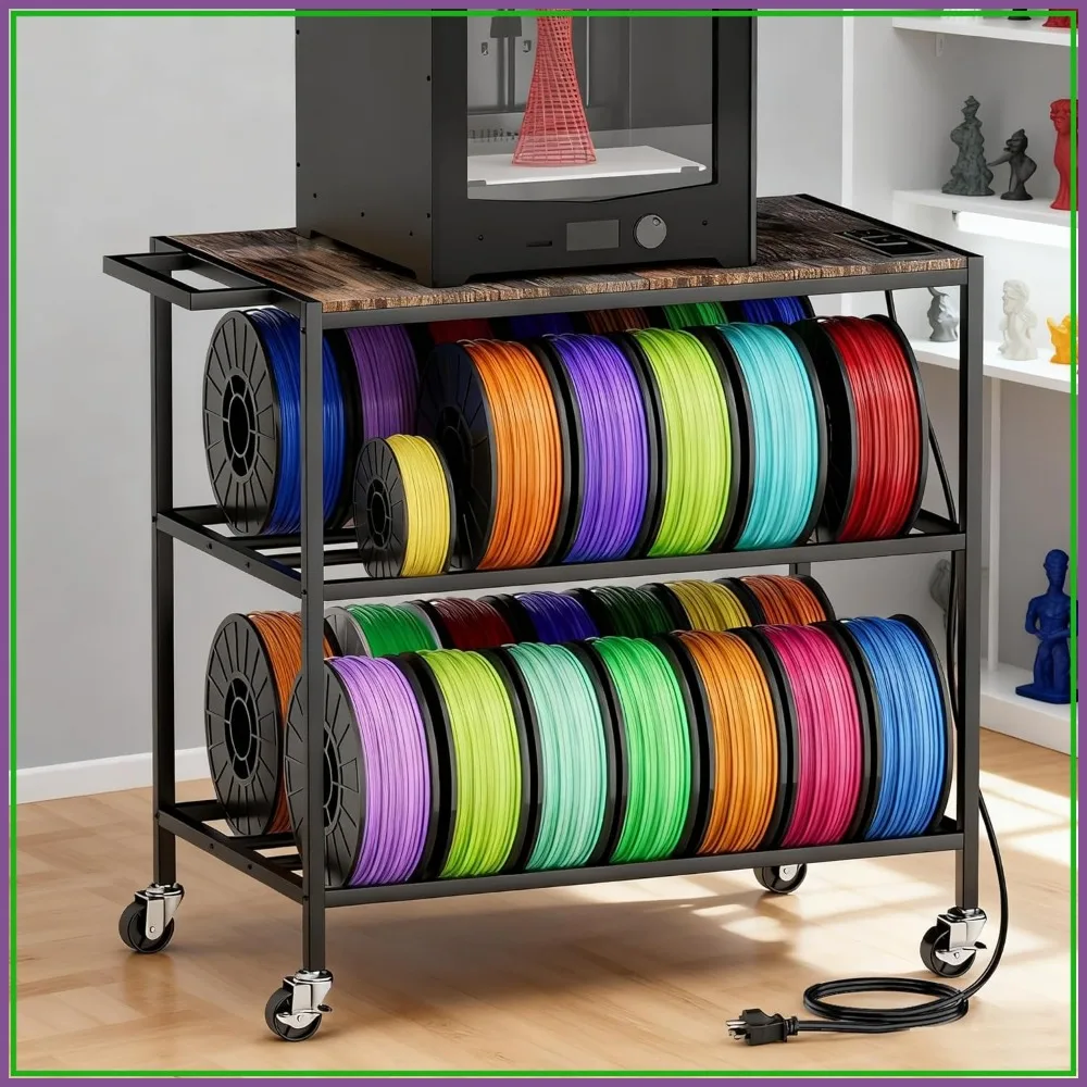 3D Printer Stand with Filaments Storage, Heavy Duty Cart for Workshops, Studios and Offices
3D Printer Stand with Filaments Storage, Heavy Duty Cart for Workshops, Studios and Offices