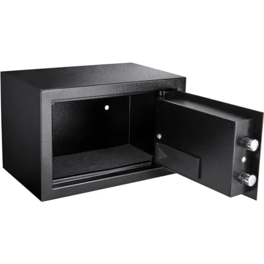 Home/office use compact digital keypad safe: solid steel, black, 0.36 cu ft capacity with quick-access PIN, dual deadbolts, and
Home/office use compact digital keypad safe: solid steel, black, 0.36 cu ft capacity with quick-access PIN, dual deadbolts, and