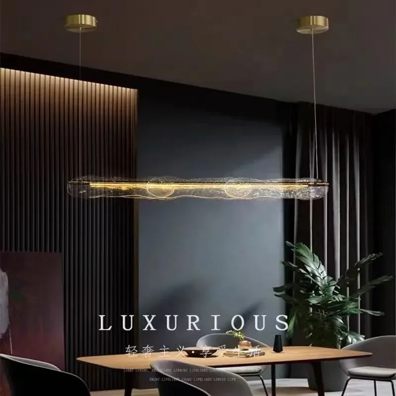 Nordic Light Luxury Restaurant Chandelier Water Print Glass Strip Gloss Bar Counter Room Decoration ing
Nordic Light Luxury Restaurant Chandelier Water Print Glass Strip Gloss Bar Counter Room Decoration ing