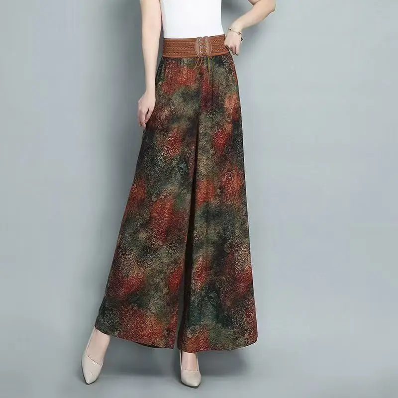 2026 Summer Women's High Waist Wide Leg Lounge Pants Skirt with Stripe and Floral Print Elastic Waist Comfort Wear
2026 Summer Women's High Waist Wide Leg Lounge Pants Skirt with Stripe and Floral Print Elastic Waist Comfort Wear