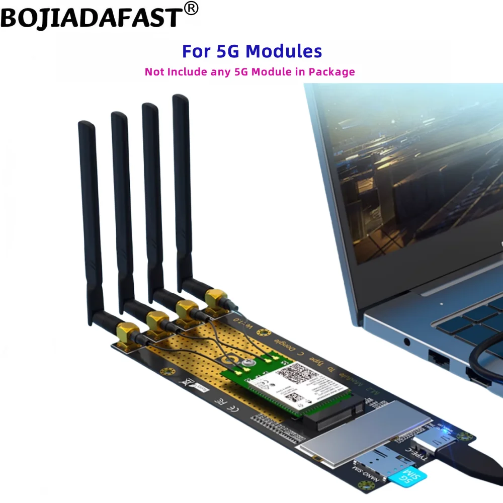 NGFF M.2 B-Key Adapter With 1 Nano SIM Card Slot & 4 Antennas For 5G 4G Modem Module
NGFF M.2 B-Key Adapter With 1 Nano SIM Card Slot & 4 Antennas For 5G 4G Modem Module
