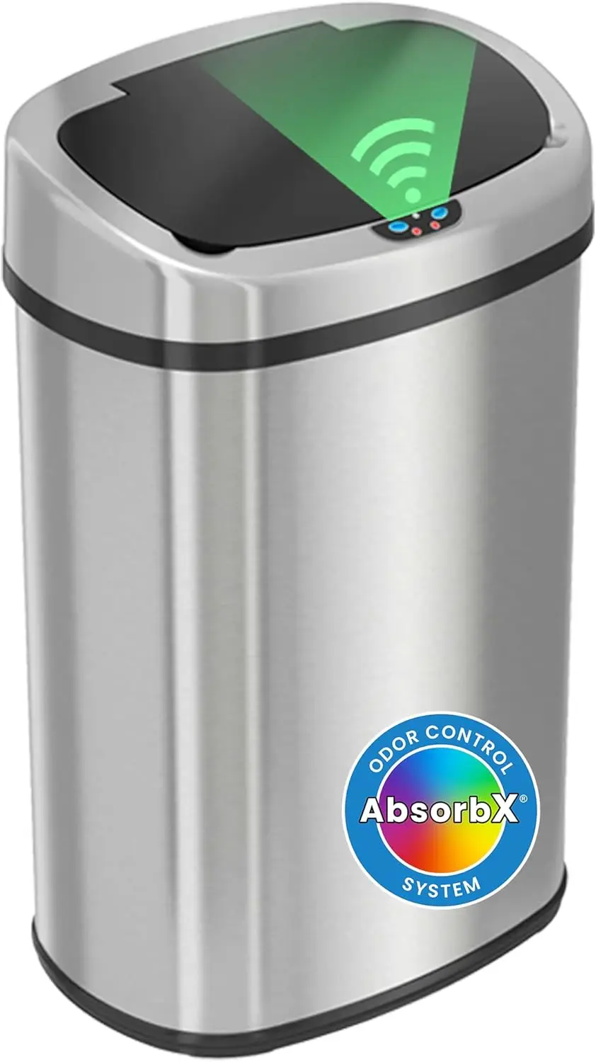13 Gallon Automatic Sensor Trash Can with Odor Filter, Fingerprint-Proof Stainless Steel, Hands-Free Motion Lid
13 Gallon Automatic Sensor Trash Can with Odor Filter, Fingerprint-Proof Stainless Steel, Hands-Free Motion Lid