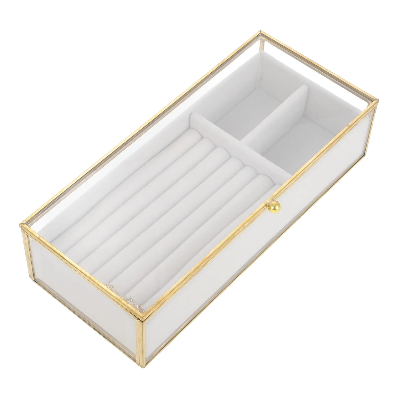 Golden Frame Glass Jewelry Box Vintage Clear Display Organizer for Earrings Rings Necklaces Keepsake Box Ring Tray
Golden Frame Glass Jewelry Box Vintage Clear Display Organizer for Earrings Rings Necklaces Keepsake Box Ring Tray