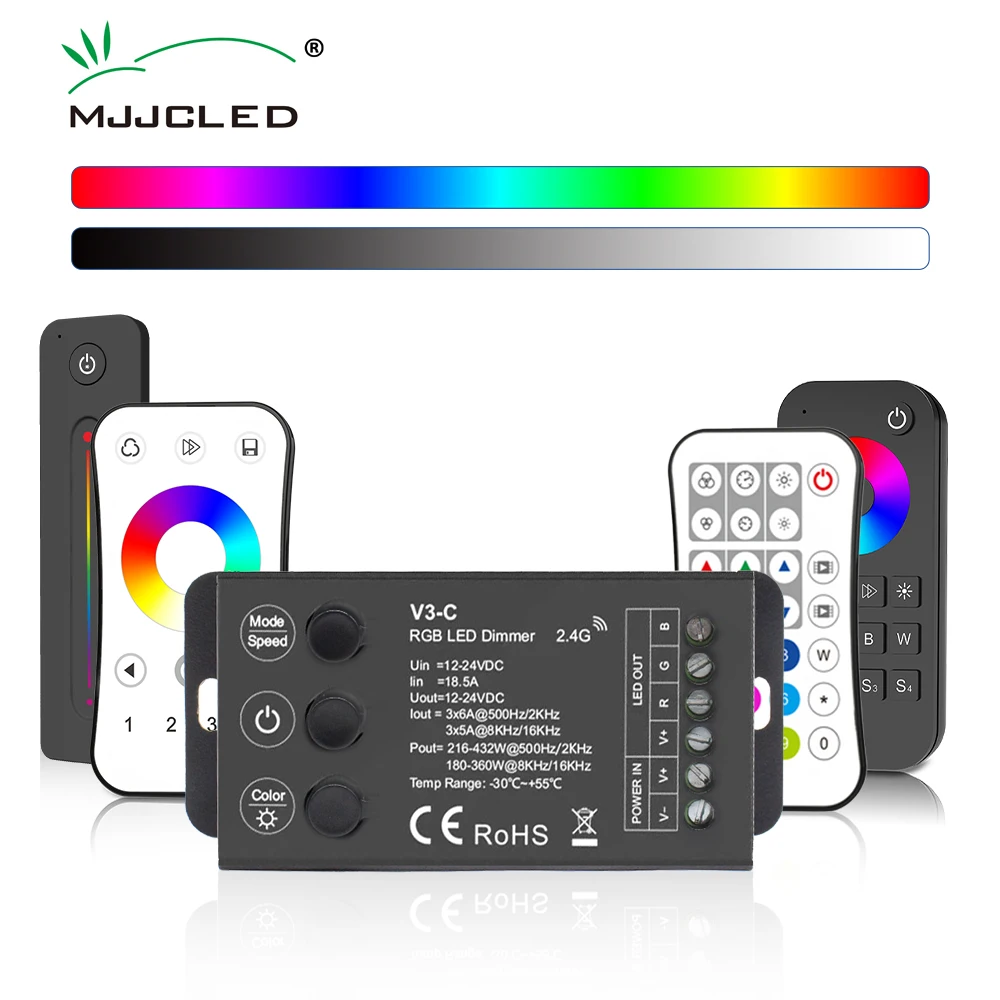 Светодиодный контроллер V3-C RGB 12 В 24 В 3-канальный ШИМ-частотный беспроводной пульт дистанционного управления 2,4G RF для светодиодной ленты 5050 COB RGB
Светодиодный контроллер V3-C RGB 12 В 24 В 3-канальный ШИМ-частотный беспроводной пульт дистанционного управления 2,4G RF для светодиодной ленты 5050 COB RGB