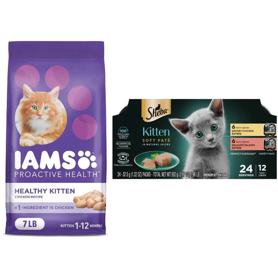 Bundle: PROACTIVE HEALTH Healthy Kitten Dry Cat Food with Chicken, 7 lb. Bag and SHEBA PERFECT PORTIONS Kitten Chicken and Salm
Bundle: PROACTIVE HEALTH Healthy Kitten Dry Cat Food with Chicken, 7 lb. Bag and SHEBA PERFECT PORTIONS Kitten Chicken and Salm
