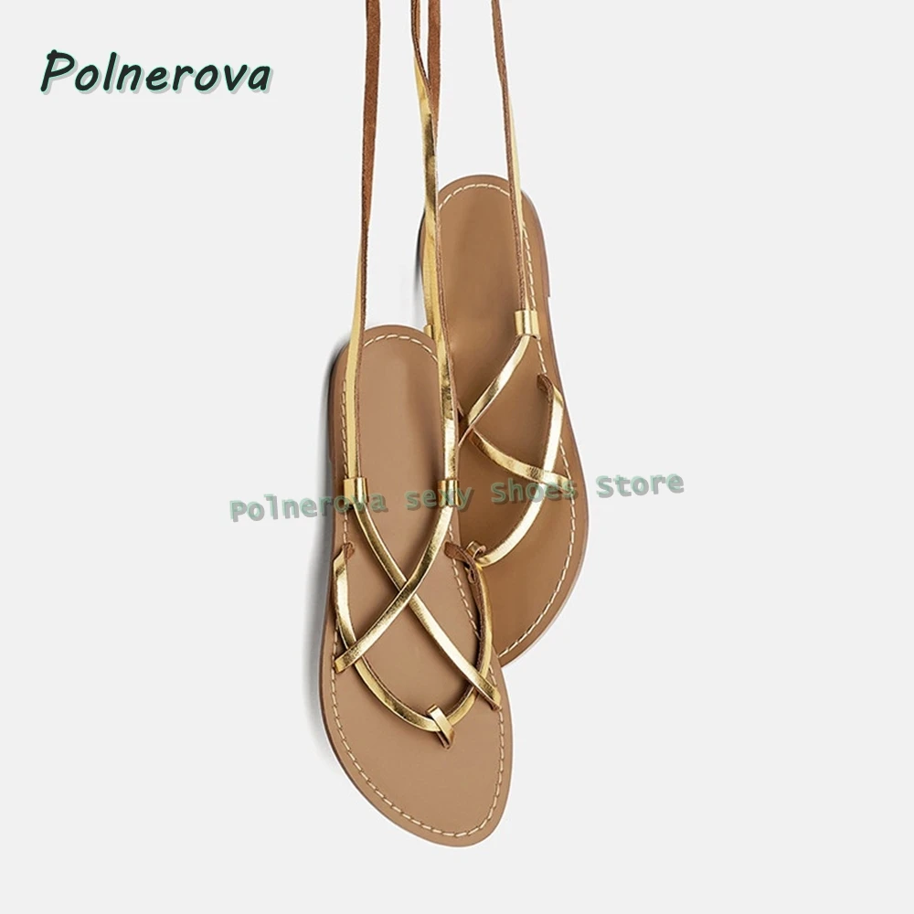 Women's Gold Metallic Lace Up Gladiator Sandals Flat Heel Crisscross Strappy Summer Beach Casual Shoes Solid Ankle Strap 2026
Women's Gold Metallic Lace Up Gladiator Sandals Flat Heel Crisscross Strappy Summer Beach Casual Shoes Solid Ankle Strap 2026