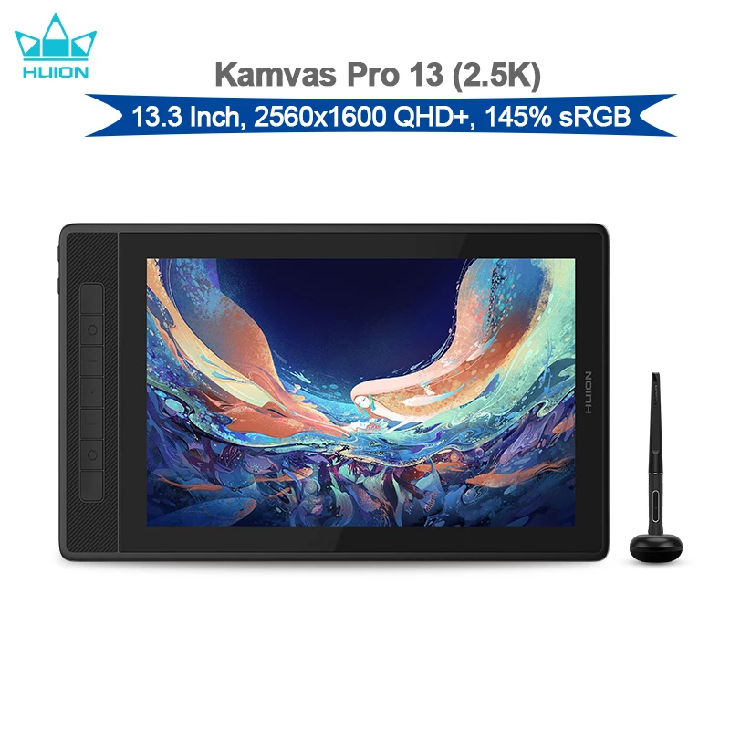 Графический планшет Huion Kamvas Pro 13, экран 2,5K, 13,3 дюйма, 145% sRGB, QLED-дисплей для рисования для ноутбука, Windows, Mac, Android, Linux
Графический планшет Huion Kamvas Pro 13, экран 2,5K, 13,3 дюйма, 145% sRGB, QLED-дисплей для рисования для ноутбука, Windows, Mac, Android, Linux