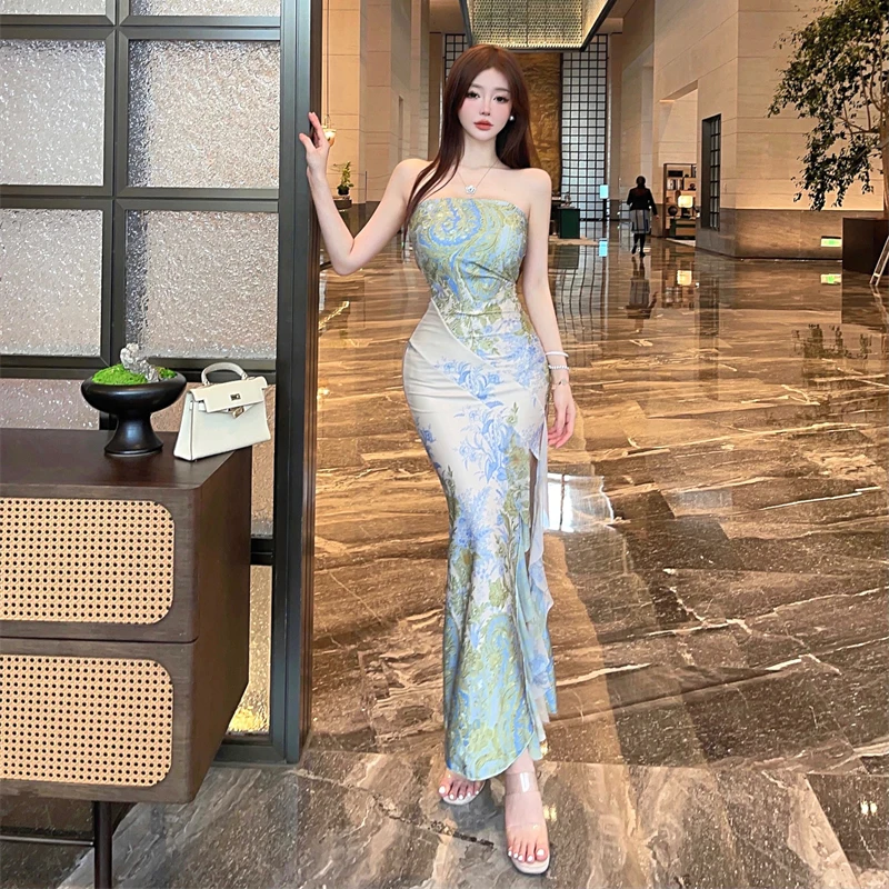 Ele Сексуальное облегающее длинное платье с принтом на одно плечо, нерегулярный подол, закрывающее талию, летнее платье миди с высокой талией
Ele Сексуальное облегающее длинное платье с принтом на одно плечо, нерегулярный подол, закрывающее талию, летнее платье миди с высокой талией