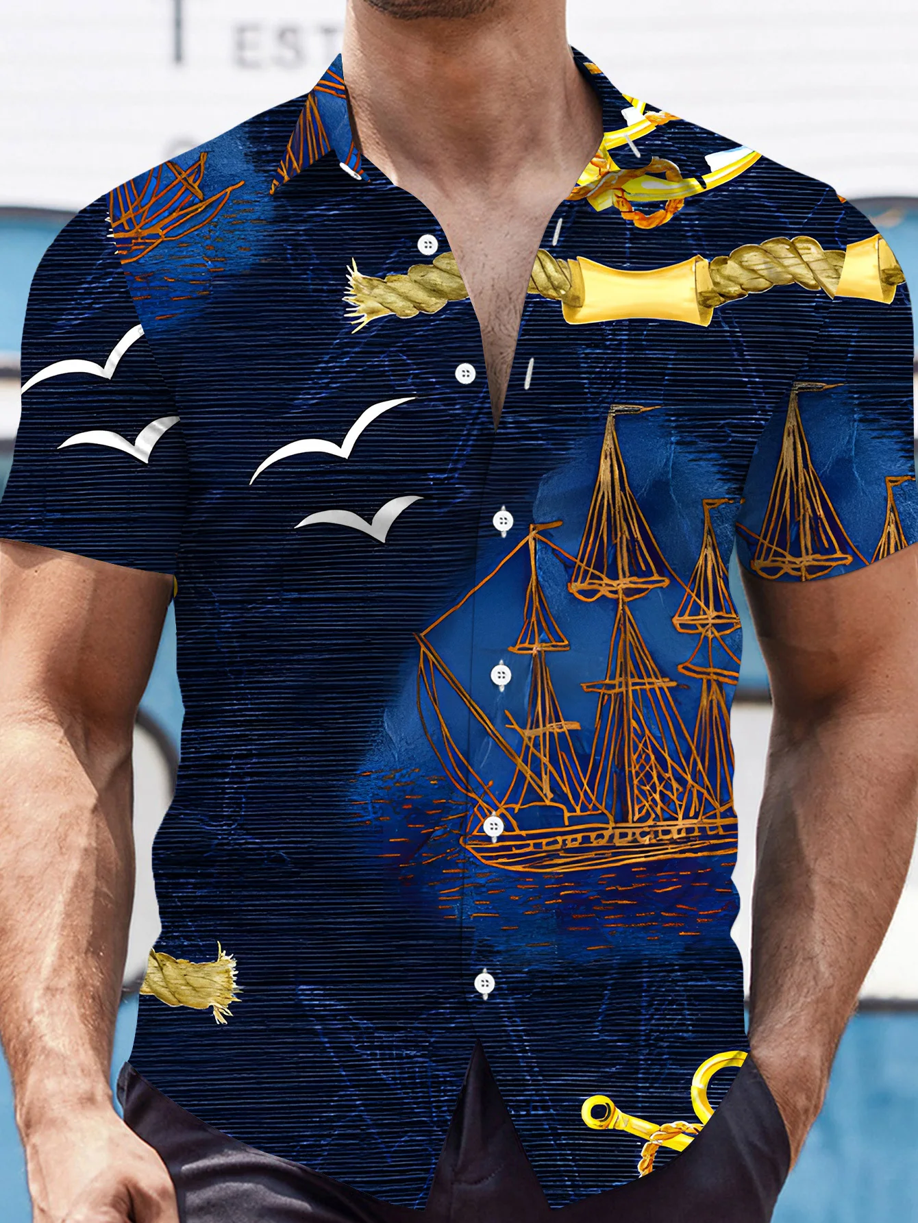 Hawaiian Men's Casual Fashion Short Sleeve Shirt New Pattern Novel Color Bright and Versatile 2025
Hawaiian Men's Casual Fashion Short Sleeve Shirt New Pattern Novel Color Bright and Versatile 2025