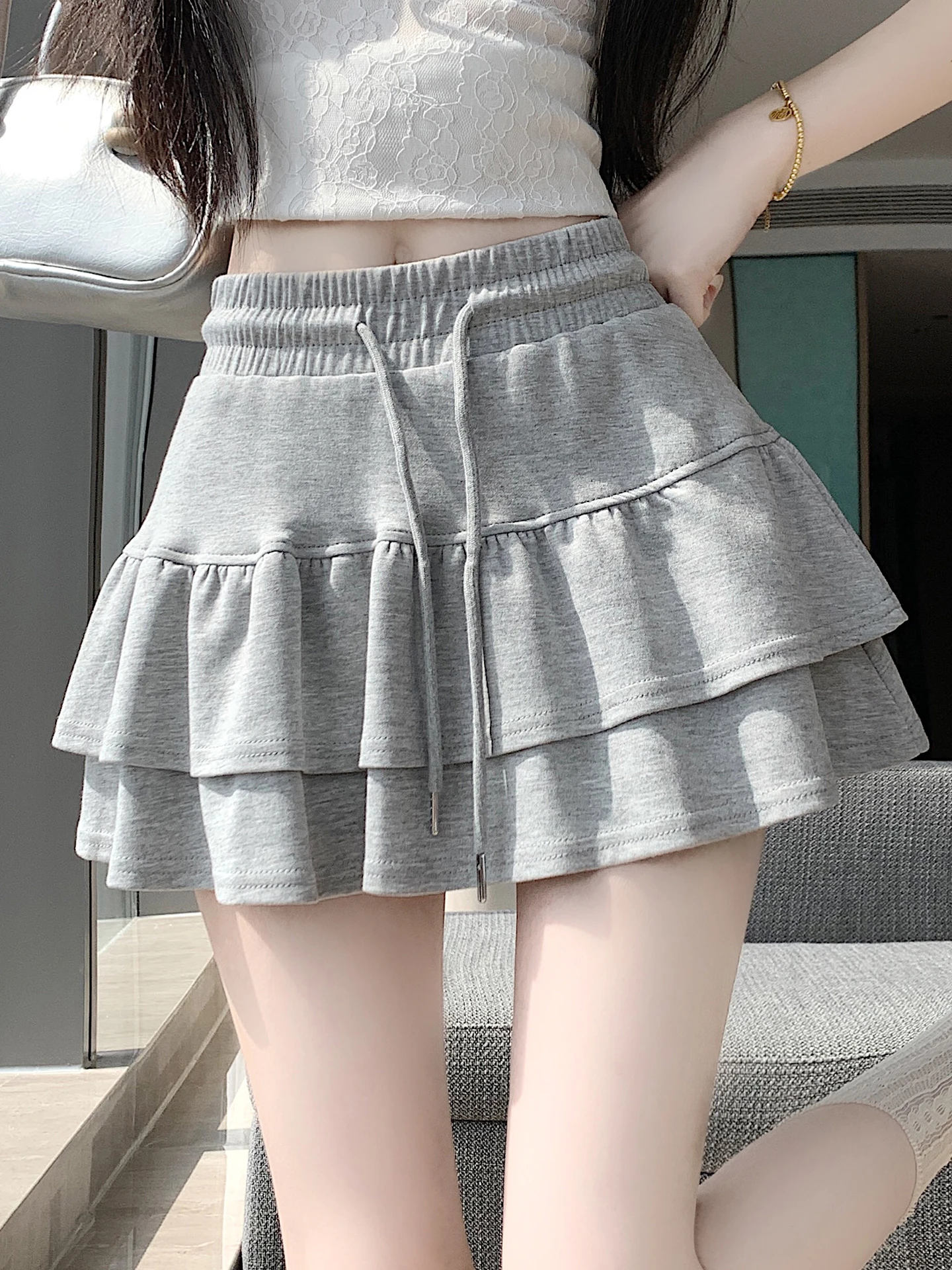 Ballet Style Double Layer Skirt Grey American Girl Short Skirt Summer New Style Sporty Tennis Skirt High Waist Pleated S...
Ballet Style Double Layer Skirt Grey American Girl Short Skirt Summer New Style Sporty Tennis Skirt High Waist Pleated S...