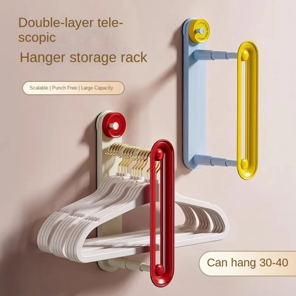Suction Cup Clothes Hanger Rack Plastic Telescopic Clothes Drying Rack Double layer Space Saving Extendable Hanger Stacker
Suction Cup Clothes Hanger Rack Plastic Telescopic Clothes Drying Rack Double layer Space Saving Extendable Hanger Stacker