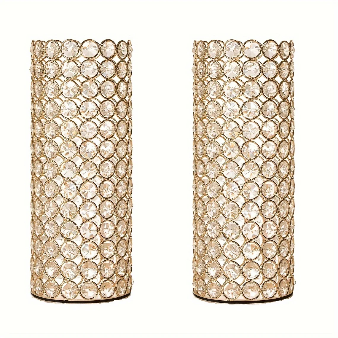 2pcs Crystal Cylinder Vase for Table Centerpieces, Creative Golden Vases for Flowers with Hollow Art Wedding Party Centerpiece Decoration, 10.4" Tall
2pcs Crystal Cylinder Vase for Table Centerpieces, Creative Golden Vases for Flowers with Hollow Art Wedding Party Centerpiece Decoration, 10.4" Tall