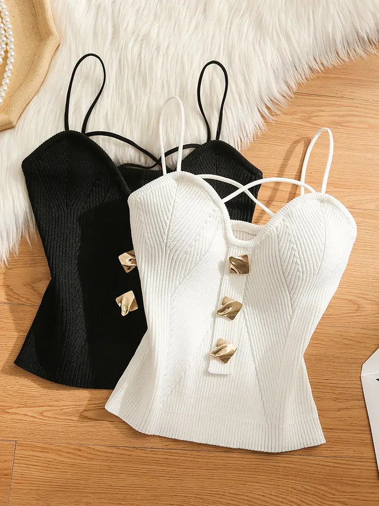 Women's Summer Outerwear Sexy and Spicy Girl's Inner Layer with A Bottom Top Knitted Camisole Tank Top
Women's Summer Outerwear Sexy and Spicy Girl's Inner Layer with A Bottom Top Knitted Camisole Tank Top