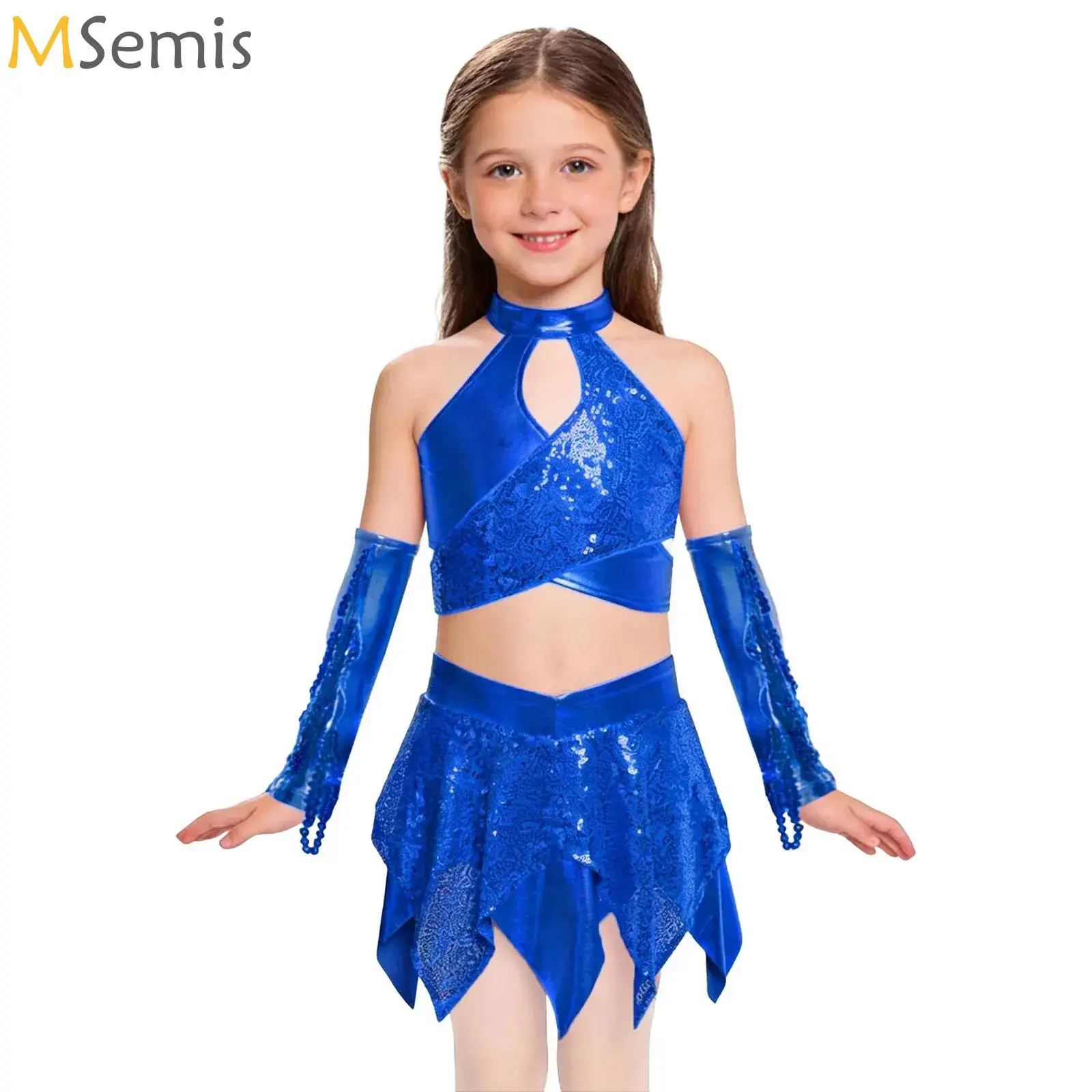 Shiny Girls Dancewear Set Rhythmic Gymnastics Jazz Dance Performance Costume Sequin Crop Top Skirts Gloves Ballet Dance Outfits
Shiny Girls Dancewear Set Rhythmic Gymnastics Jazz Dance Performance Costume Sequin Crop Top Skirts Gloves Ballet Dance Outfits